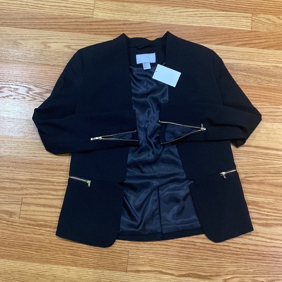 New H&M black blazer with zipper - Picture 3 of 8